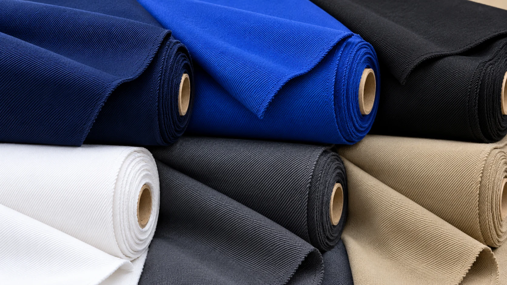 Telas de sarga en varios colores para uniformes